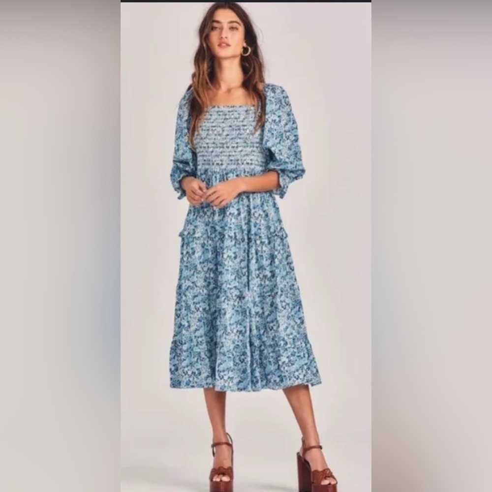 LOVESHACKFANCY
Minnie tiered smocked floral-print cotton-poplin midi dress - Picture 2 of 8